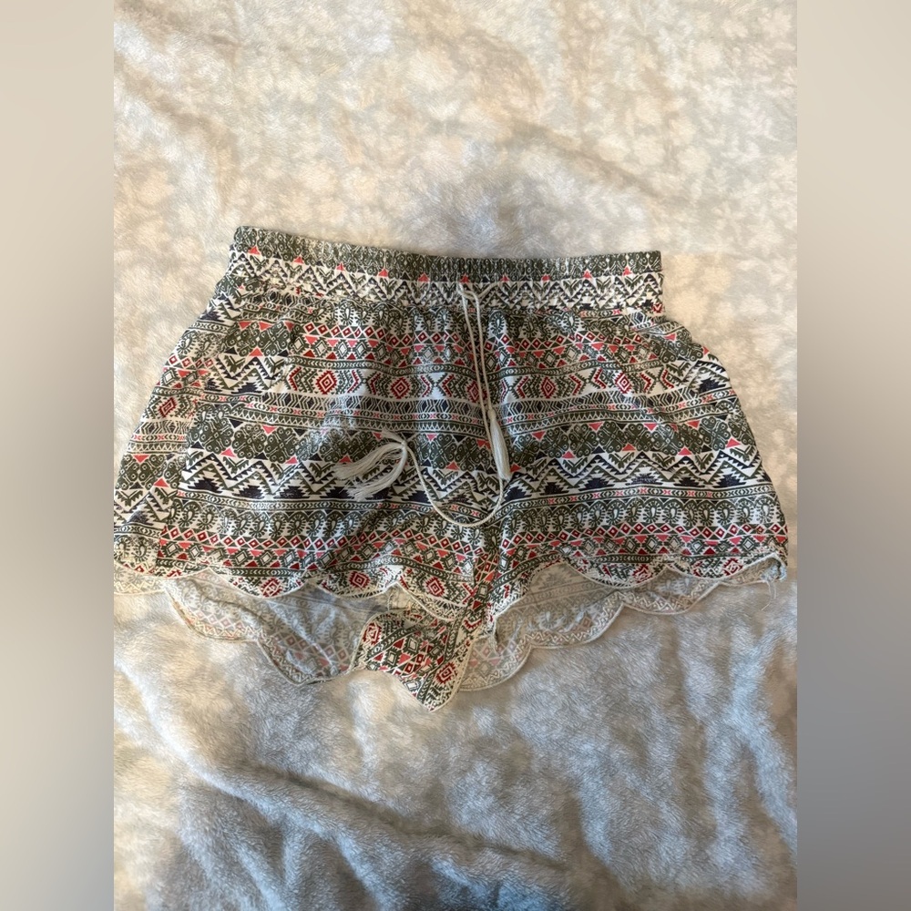 Aeropostale Pink and Green Patterned Shorts